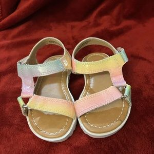 Gently used- little girls multi-colored sandals size 5
